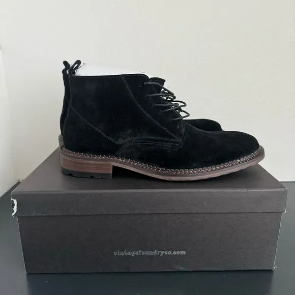 NIB Vintage Foundry Co Black Otto Suede Leather Lace Up Boots Size 8 Chukka - Picture 1 of 11